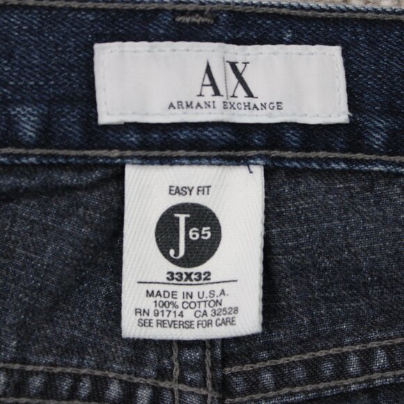 A/X Armani Exchange Jeans Men 33x32 Blue J65 Easy Fit 100% Cotton Straight Denim - Picture 12 of 13